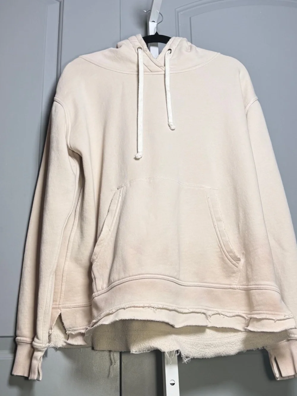 We the Free Beigey White Ombre Zuma Hoodie Sweater size L - Picture 4 of 5